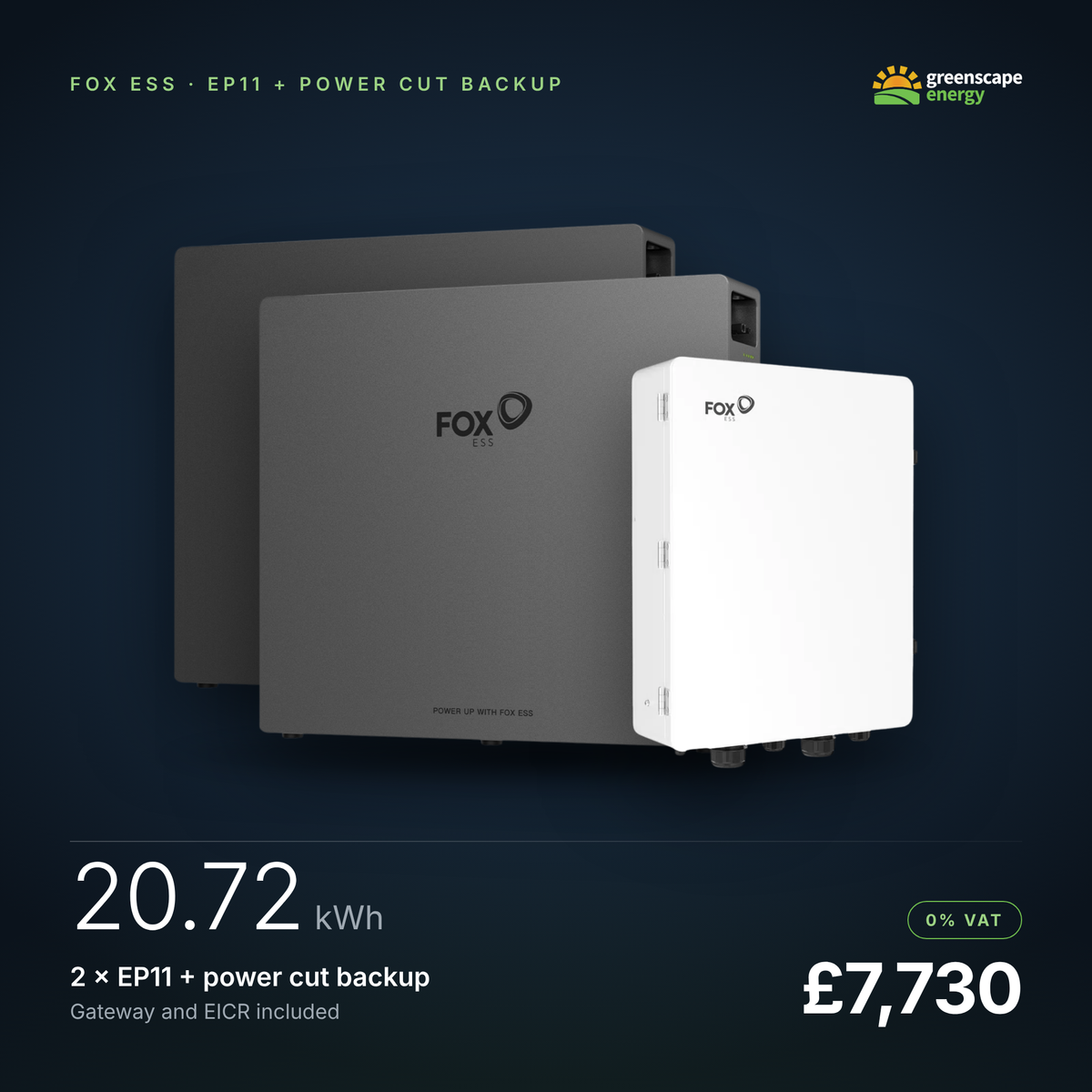 2 x EP11 With Power Cut Back-Up Installed (20.72kWh)