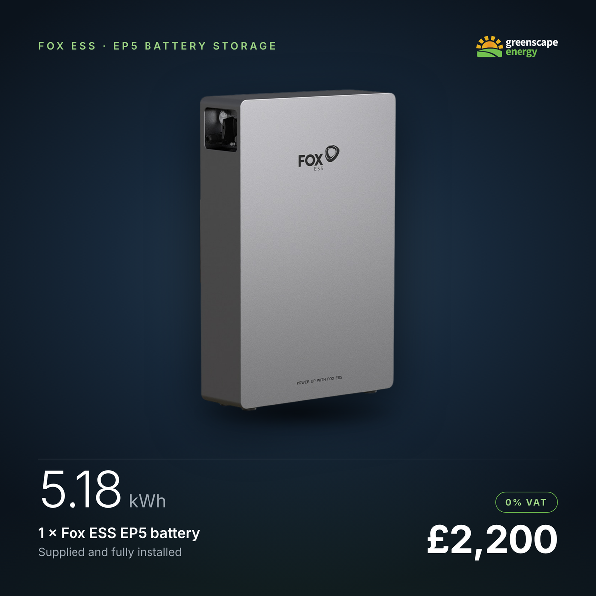 1 x EP5 Battery Installed (5.18kWh)