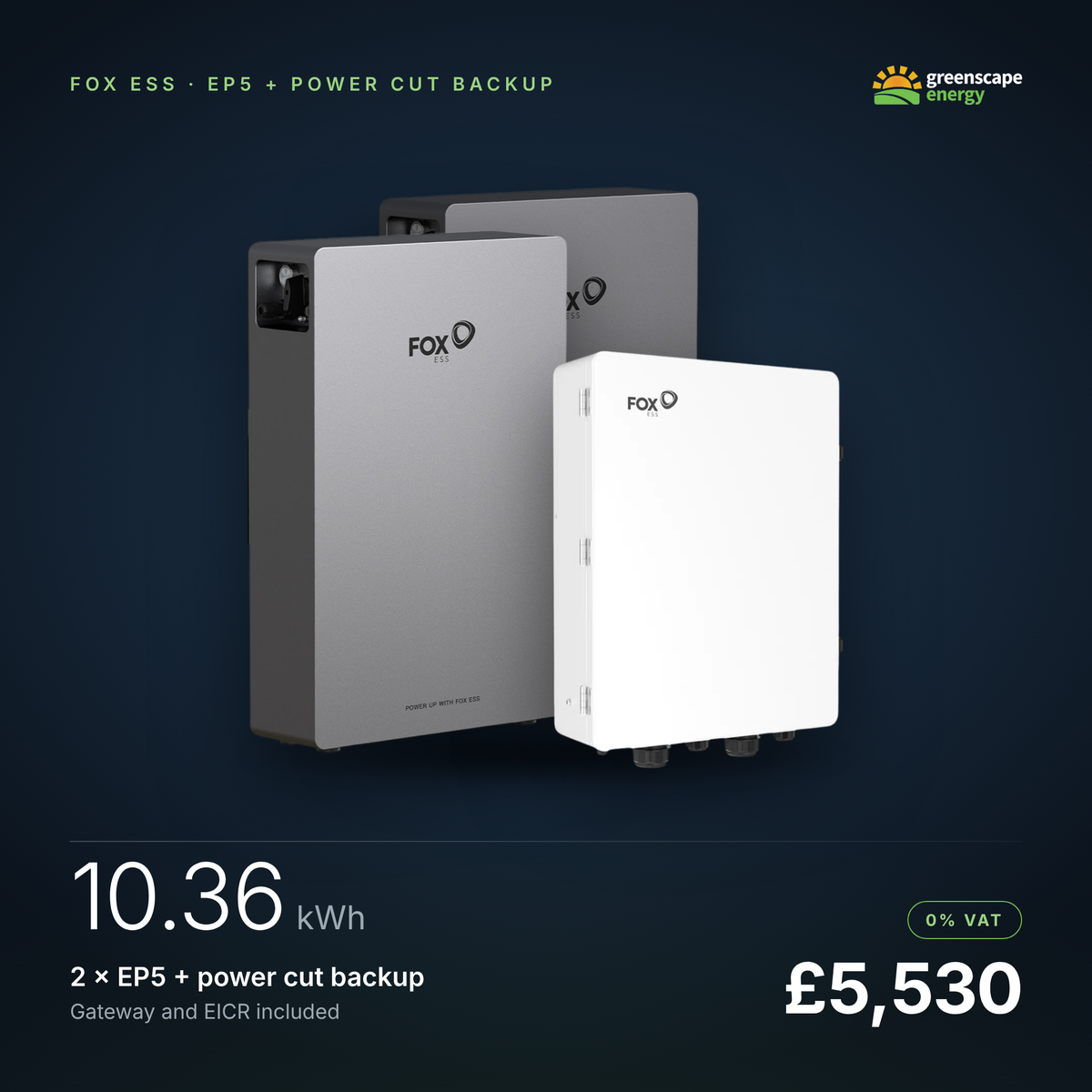 2 x EP5 With Power Cut Back-Up Installed (10.36kWh)