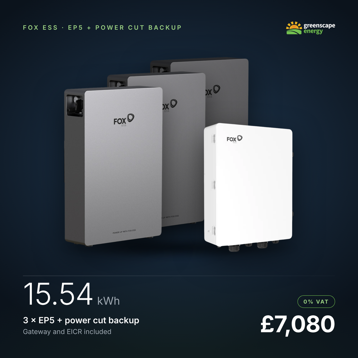 3 x EP5 With Power Cut Back-Up Installed (15.54kWh)