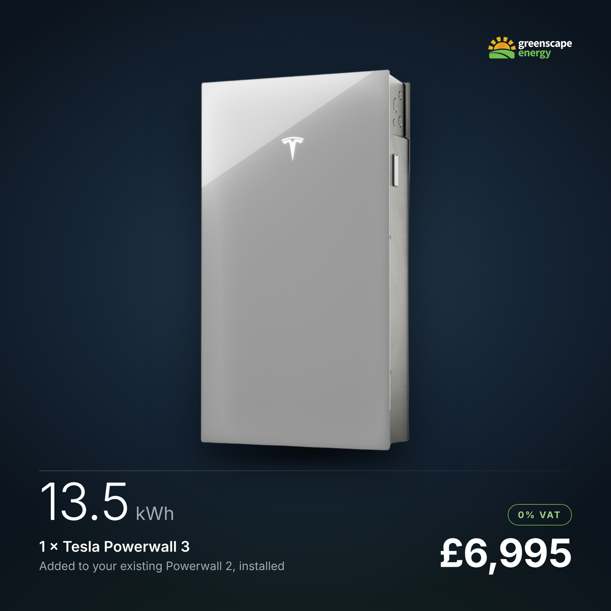 1 x Tesla Powerwall 3 Added to Existing Powerwall 2 (13.5kWh)