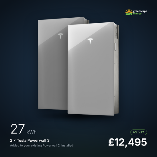 2 x Tesla Powerwall 3 Added to Existing Powerwall 2 (27kWh)